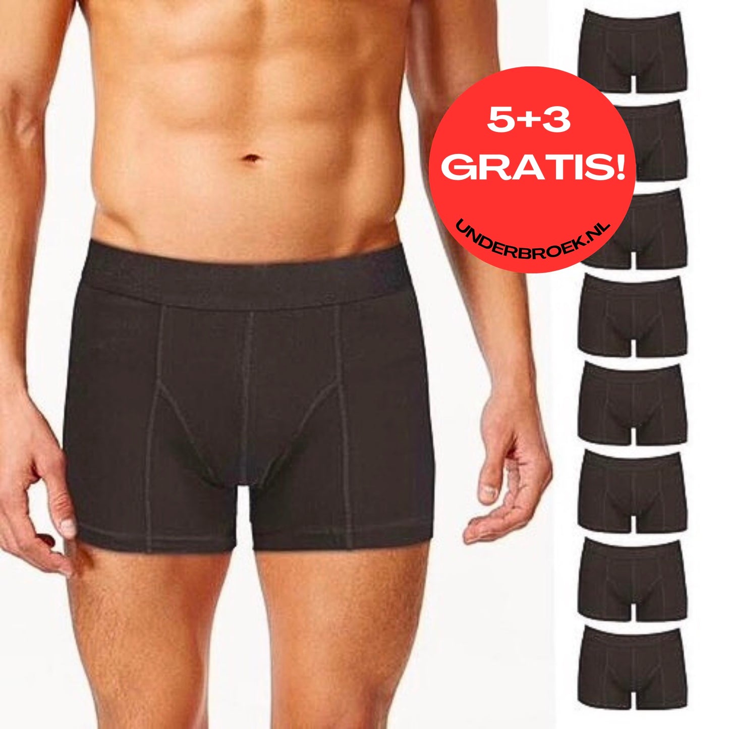 UNDERBROEK™ Boxershort Zwart 5+3 gratis